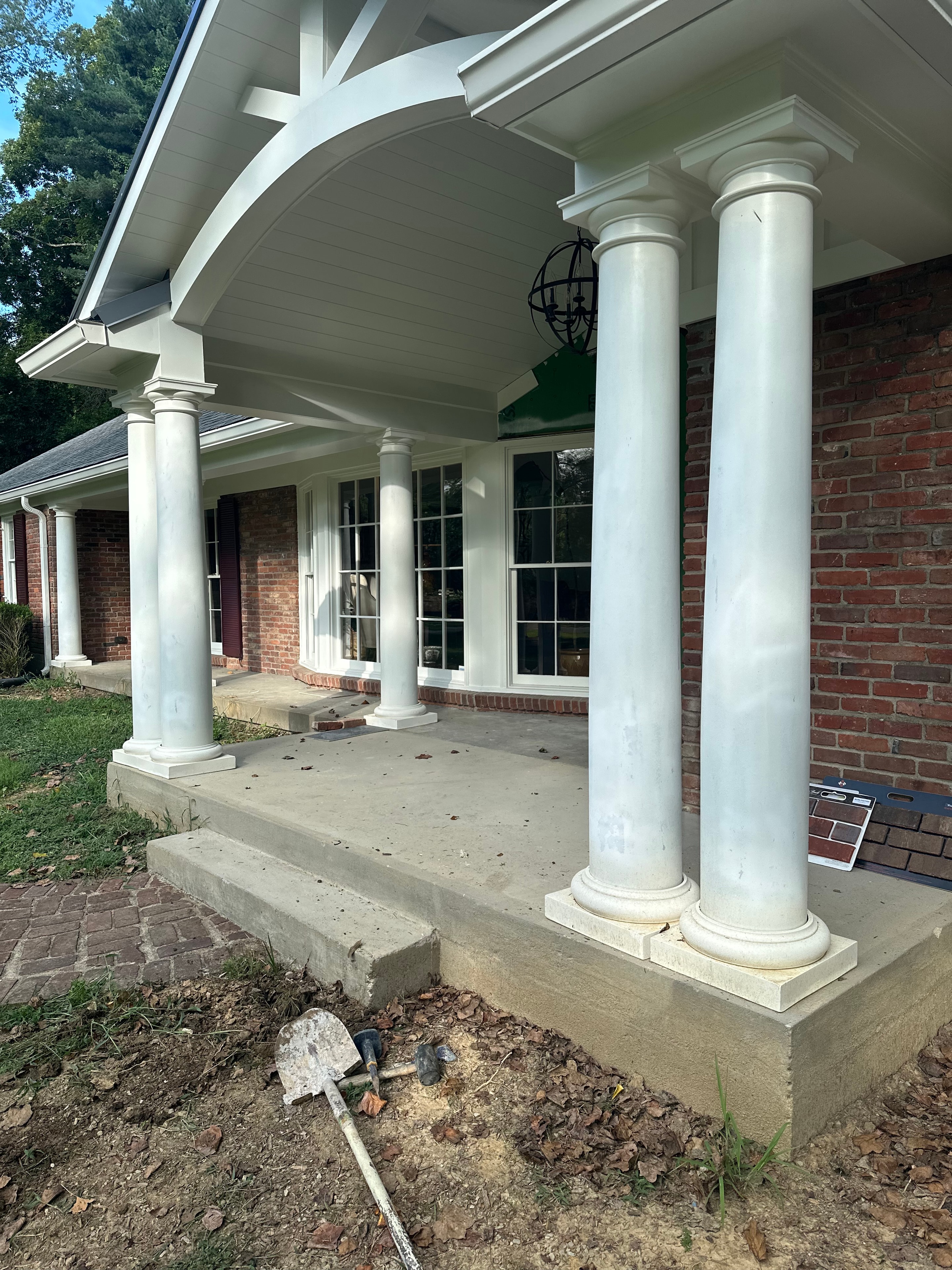 Porch columns and brick work
